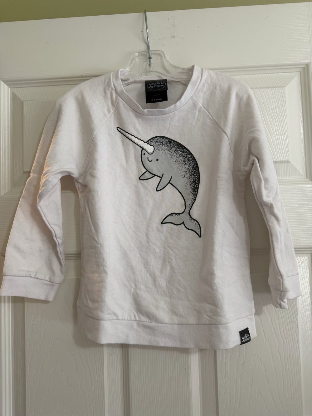 Whistle & Flute size 5/6 Narwhal Sweatshirt - EUC